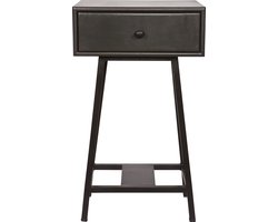 WOOOD Skybox Sidetable - Hout/Metaal - Zwart - 70x45x30