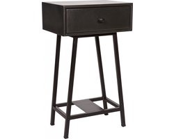 WOOOD Skybox Sidetable - Hout/Metaal - Zwart - 70x45x30 cm