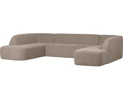 WOOOD Sloping U-vorm Bank - Polyester - Naturel - 77x339x225