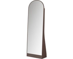 WOOOD Solari Passpiegel - Hout - Hoogglans Donkerbruin - 175x60x26