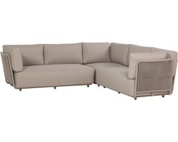 WOOOD Sora Loungeset Tuin - Metaal/Touw - Zand - 73x269x270