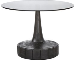 WOOOD Soya Bijzettafel - Mango Hout/Glas - Zwart - 43x60x60