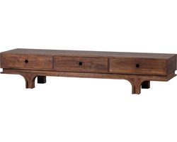 WOOOD Staes Tv-Meubel - Mangohout - Walnoot - 37x180x45