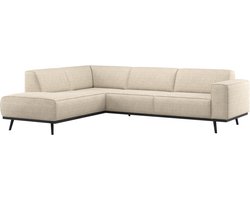 WOOOD Statement Hoekbank Links - Polyester - Beige Melange