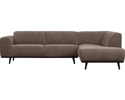 WOOOD Statement Hoekbank Rechts - Rib - Taupe - 77x274x210
