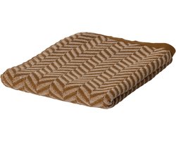WOOOD Suna Plaid 130x170 cm - Katoen - Honinggeel/Ecru