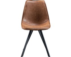 WOOOD Swen Eetkamerstoel - PU - Cognac - Set van 2