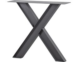 WOOOD Tablo Industrial X-poot 1 stuks - Metaal - Zwart - 72x79x10