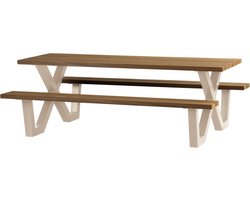 WOOOD Tablo Picknicktafel - Ayous - Zand - 75x206x145 cm
