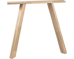 WOOOD Tablo Tafel Poot - Met 3 Verschillende Standen - Eiken Hout - Onbehandeld Naturel - Set van 2