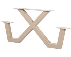 WOOOD Tablo X-Vorm Poot Picknicktafel - Metaal - Zand - 70x142x13
