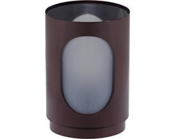 WOOOD Tavo Windlichten - Metaal/Glas - Bruin - Set Van 2