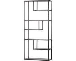 WOOOD Teun Vakkenkast - Metaal - Zwart - 188x85x35 cm