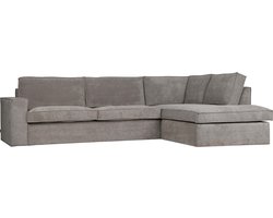 WOOOD Thomas Hoekbank Rechts - Ribstof - Vergrijsd Groen - 283x92x197