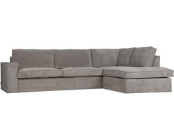WOOOD Thomas Hoekbank Rechts - Ribstof - Vergrijsd Groen - 283x92x197