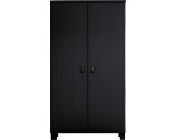 WOOOD Ties Kast - Grenen - Zwart - 202x111x55