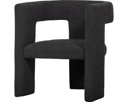 WOOOD Tiwa Fauteuil - Bouclé - Donkergrijs - 70x64x64