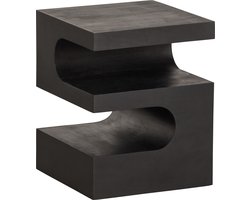 WOOOD Toma Bijzettafel - Mangohout - Zwart - 50x40x40