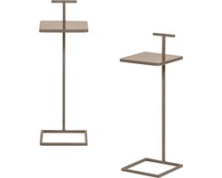 WOOOD Toste Bijzettafels - Metaal - Donker Zand - Set van 2