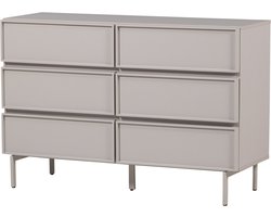 WOOOD Tours Ladekast 6 Lades - Melamine/MDF - Zand/Beige - 80x120x42 cm