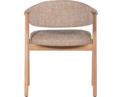 WOOOD Tunar Eetkamerstoel Met Armleuning - Eiken Hout - Naturel - Set van 2