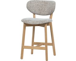 WOOOD Udar Barstoel Met Houten Frame - Hout - Naturel - 94x51x58