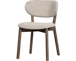 WOOOD Udar Eetkamerstoel Houten Frame - Polyester - Donkerbruin - 82x51x60