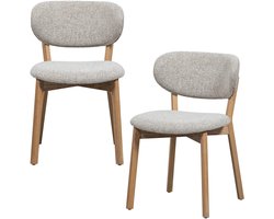 WOOOD Udar Eetkamerstoelen Houten Frame - Naturel - Set van 2