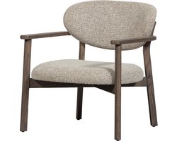 WOOOD Udar Fauteuil Met Houten Frame - Polyester - Donkerbruin