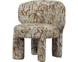 WOOOD Upke Fauteuil Met Dessin - Polyester - Naturel/Bruin - 76x75x69