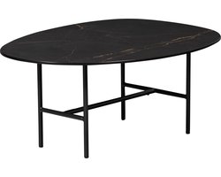 WOOOD Vajen Salontafel - Marmeren Look - Zwart - 34x80x60