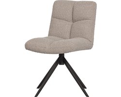 WOOOD Vinny Draaibare Eetkamerstoel - Bouclé - Zand - 80x48x45