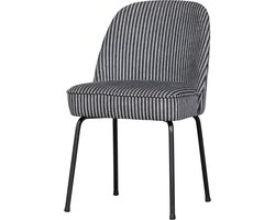 WOOOD Vogue Eetkamerstoel - Geweven/Streep - Zwart/Grijs - 83x50x57 cm