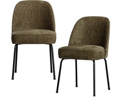 WOOOD Vogue Eetkamerstoelen - Velvet Stof - Bonsai - Set van 2