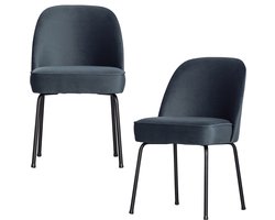 WOOOD Vogue Eetkamerstoelen - Velvet Stof - Teal - Set van 2