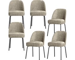 WOOOD Vogue Eetkamerstoelen - Velvet - Wheatfield - Set van 6