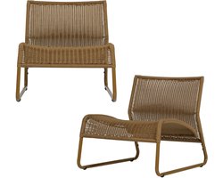 WOOOD West Tuin Loungestoelen - Kunststof - Honinggeel - Set van 2
