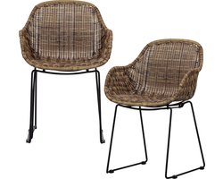 WOOOD Willow Loungestoelen Buiten - Polyester - Naturel - Set van 2