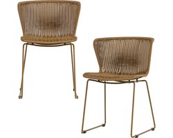 WOOOD Wings Tuinstoel - Honinggeel - Kunststof - 78x55x54 - Set van 2