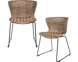 WOOOD Wings Tuinstoelen - Kunststof/Metaal - Naturel - Set van 2