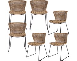 WOOOD Wings Tuinstoelen- Polyester - Naturel - Set van 6