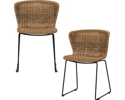 WOOOD Wings Tuinstoelen - Touw/Metaal - Naturel - Set van 2