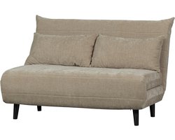 WOOOD Xem Slaapbank - 1-Persoons - Chenille stof - Naturel - 80x122x92