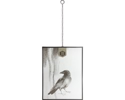 WOOOD Xpose X-Large Fotolijst met ketting - Metaal/Glas - Zwart/Zilver - 40x30x1