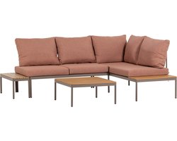 WOOOD Zaro Loungeset Tuin - Metaal/Polywood - Roze - 65x183x67