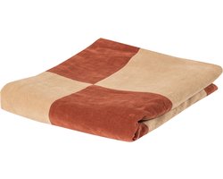 WOOOD Zena Kleed - Velvet - Roestbruin/Beige - 1x170x130