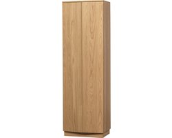 WOOOD Zuma Hoge Kast - Push-To-Open - Eiken - Transparant - 210x67x46