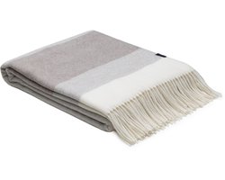 WOOOL Plaid - CASHMERE Stripe (Bruin) - 140x200cm - Kasjmier Wol