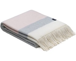 WOOOL Plaid - CASHMERE Stripe (Roze) - 140x200cm - Kasjmier Wol