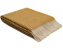 WOOOL Plaid - Kuusi (Okergeel) - 140x200cm - 100% Wol